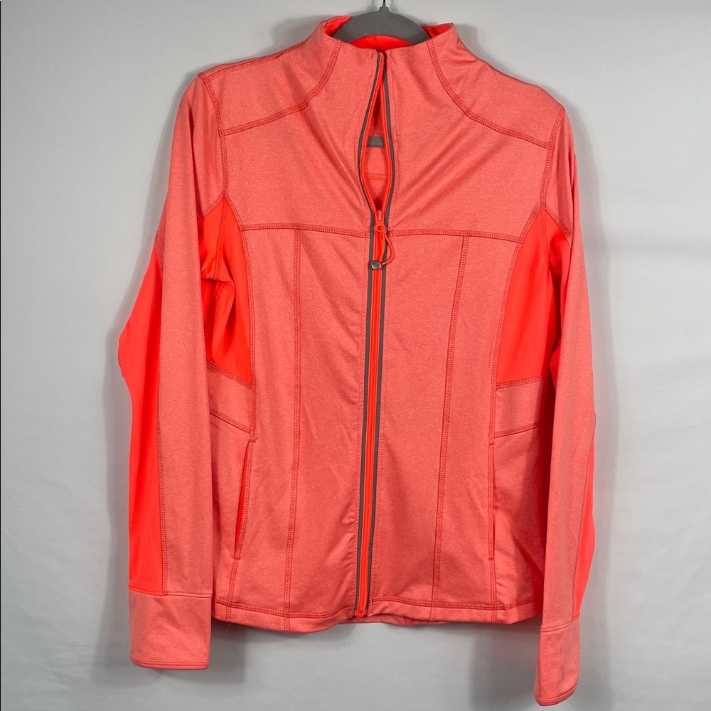 BKE Sport Orange Full‎ Zip-Up Jacket. Size L. 2 outside and inside pockets.